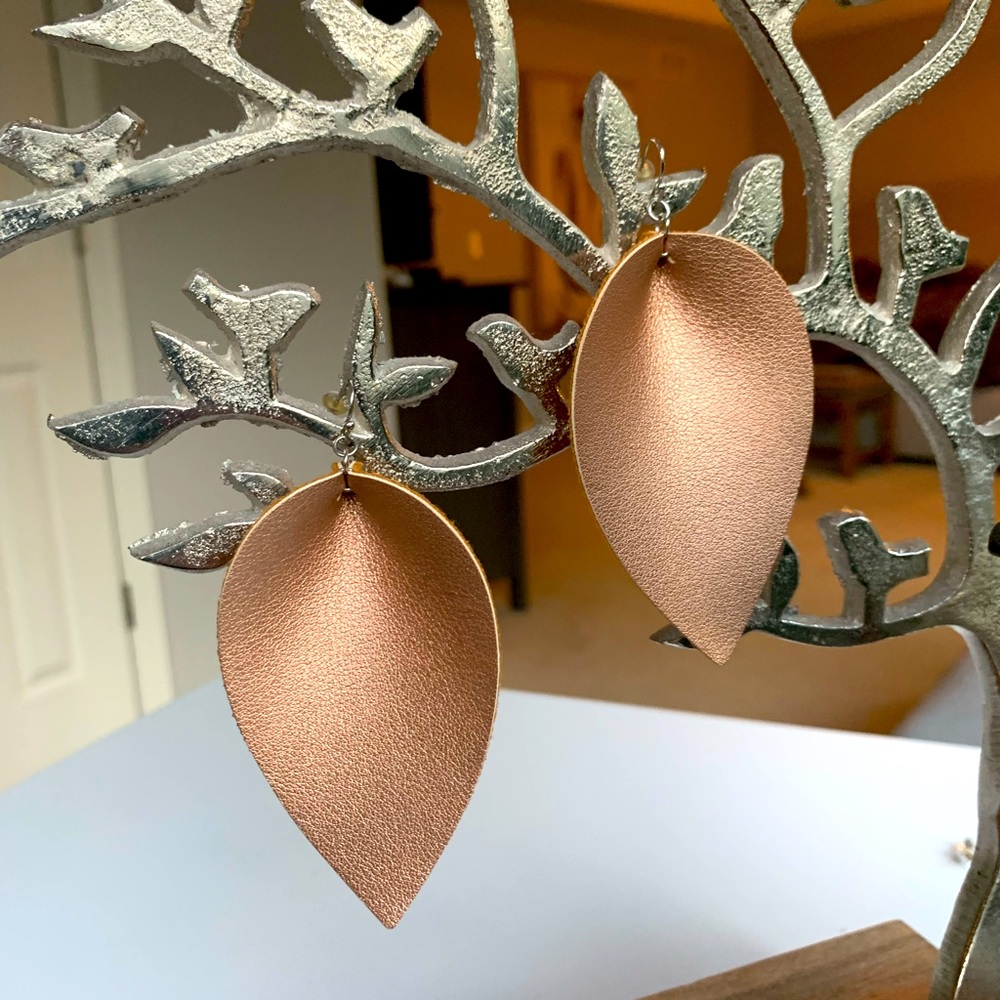 Handmade rose-gold teardrop earrings